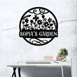 personalized cute floral decorative garden custom metal sign 3