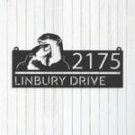 personalized cute otters couple address sign otter lovers house number plaque custom metal sign 0