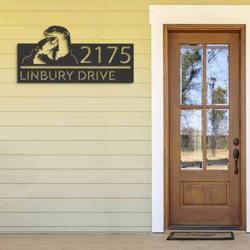 personalized cute otters couple address sign otter lovers house number plaque custom metal sign 2