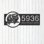 personalized cute owls couple address sign owl lover house number plaque custom metal sign 0