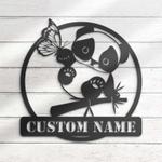 personalized cute panda with butterfly decorative garden custom metal sign 0