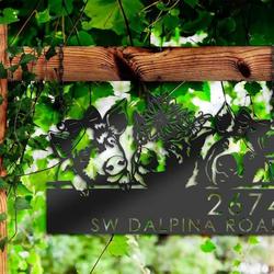 personalized cute pigs farmhouse farm animal ranch address sign house number plaque custom metal sign 2