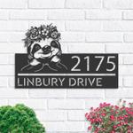 personalized cute sloth address sign custom metal signs 0