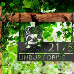 personalized cute sloth address sign custom metal signs 2