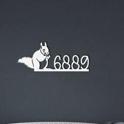 personalized cute squirrel and chestnut address sign house number plaque custom metal sign 3