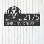 personalized dachshund dog cute puppy address sign house number plaque custom metal sign 0