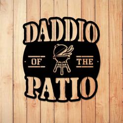 personalized daddio of the patio funny bbq metal sign backyard grill gift for dad 1