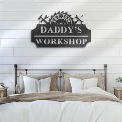 personalized daddy garage sign workshop custom metal signs home decor repairman gifts fathers day gifts 1