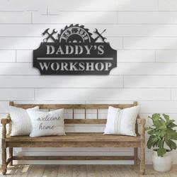 personalized daddy garage sign workshop custom metal signs home decor repairman gifts fathers day gifts 2