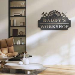 personalized daddy garage sign workshop custom metal signs home decor repairman gifts fathers day gifts 3
