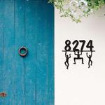 personalized dancing men address sign funny house number plaque custom metal sign 0