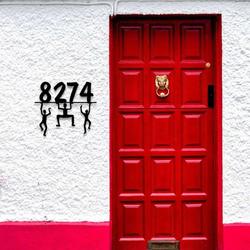 personalized dancing men address sign funny house number plaque custom metal sign 3