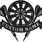personalized darts sport metal sign custom metal name signs gift for dart lover 0