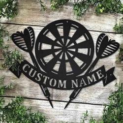 personalized darts sport metal sign custom metal name signs gift for dart lover 1