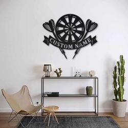 personalized darts sport metal sign custom metal name signs gift for dart lover 2