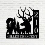 personalized deer address sign house deer lover number plaque custom metal sign 0