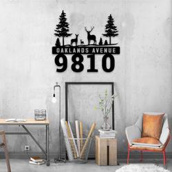 personalized deer antler address sign custom metal signs 2