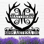 personalized deer antler address sign house number plaque custom metal sign 0