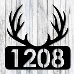 personalized deer antlers address sign hunters hunting house number plaque custom metal sign 0