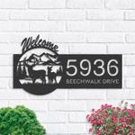 personalized deer buck forest welcome address sign custom metal signs 0