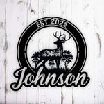 personalized deer cabin sign mountain view custom metal sign for camp hunter gift 0