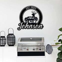 personalized deer cabin sign mountain view custom metal sign for camp hunter gift 1
