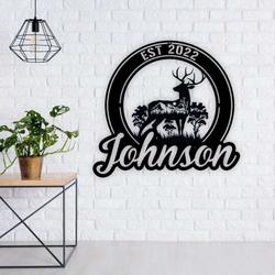 personalized deer cabin sign mountain view custom metal sign for camp hunter gift 2