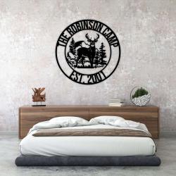 personalized deer camp sign deer antler decor deer hunter gift sign for him fathers day gifts 1