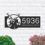 personalized deer couple flowe forest address sign house number plaque custom metal sign 0