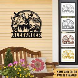 personalized deer fishing hunting custom hunter name sign 1