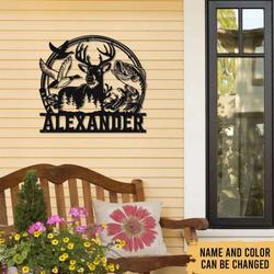 personalized deer fishing hunting custom hunter name sign 4