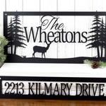 personalized deer forest pine tree address sign set of 2 pieces house number plaque custom metal sign 0