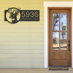 personalized deer head deer antler address sign custom metal signs 1