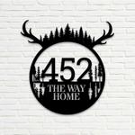 personalized deer horn address sign v1 deer hunter house number plaque custom metal sign 0