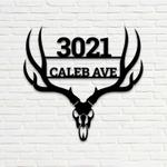 personalized deer horn address sign v2 deer hunter house number plaque custom metal sign 0