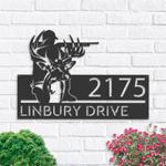 personalized deer hunter deer hunting address sign house number plaque custom metal sign 0