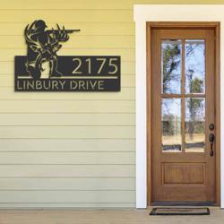 personalized deer hunter deer hunting address sign house number plaque custom metal sign 1