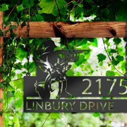 personalized deer hunter deer hunting address sign house number plaque custom metal sign 2