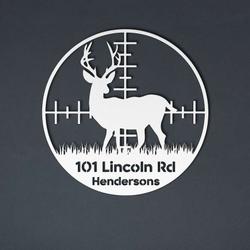 personalized deer hunting address sign hunting camp cottage cabin house number plaque custom metal sign outdoorsman gift for him 1