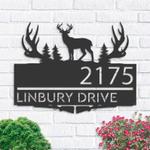 personalized deer hunting gun forest address sign house number plaque custom metal sign 0