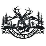 personalized deer hunting mountain cabin custom metal sign 0