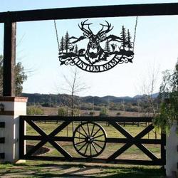 personalized deer hunting mountain cabin custom metal sign 2