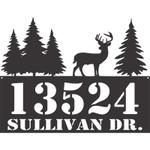 personalized deer in forest address sign house number plaque custom metal sign 0
