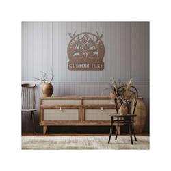 personalized deer mountain antlers custom metal sign 3