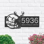 personalized deer mountain wild scene address sign custom metal signs 0