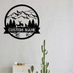 personalized deer sign moutain and deer custom metal sign hunter gifts hunting gifts for dad wildlife decor 0