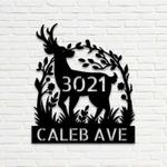 personalized deer tree arch flower address sign house number plaque custom metal sign 0