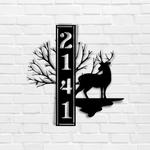 personalized deer tree vertical address sign house number plaque custom metal sign 0