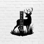 personalized deer welcome address sign house number plaque custom metal sign 0