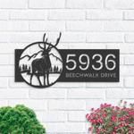 personalized deer wild life mountain forest address sign house number plaque custom metal sign 0